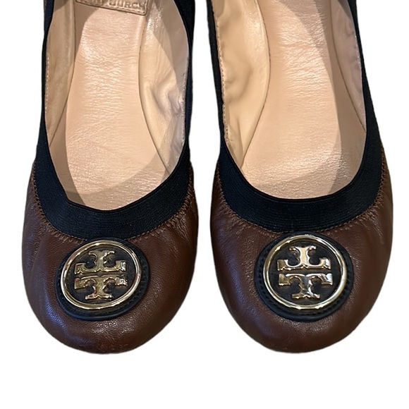 Tory Burch Caroline Brown & Black Leather Ballet Flats - 6.5 - Picture 7 of 16